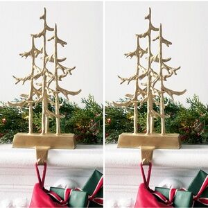 Set of 2 Pottery Barn Chic Tree Stocking Holders NWT